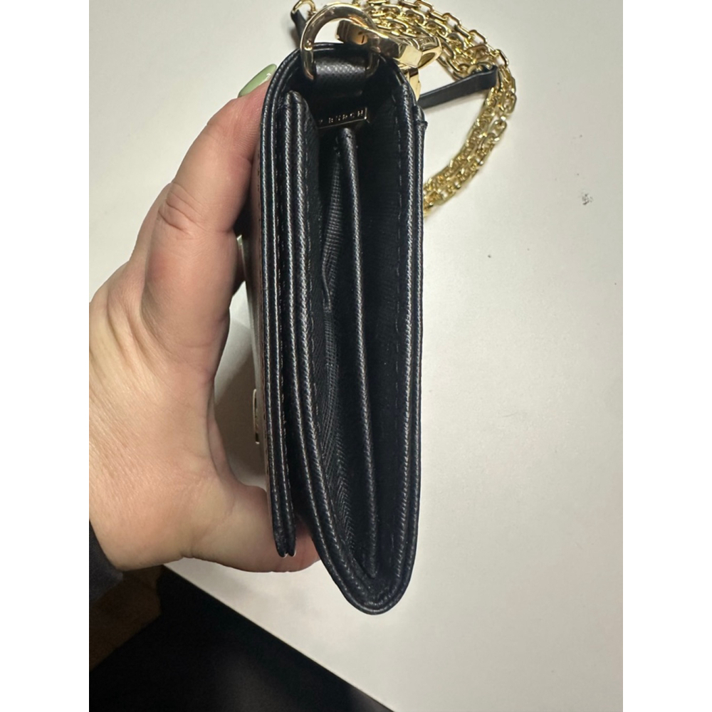 Women's Tory Burch Black Wallet with Gold Chain One Size - Picture 4 of 14